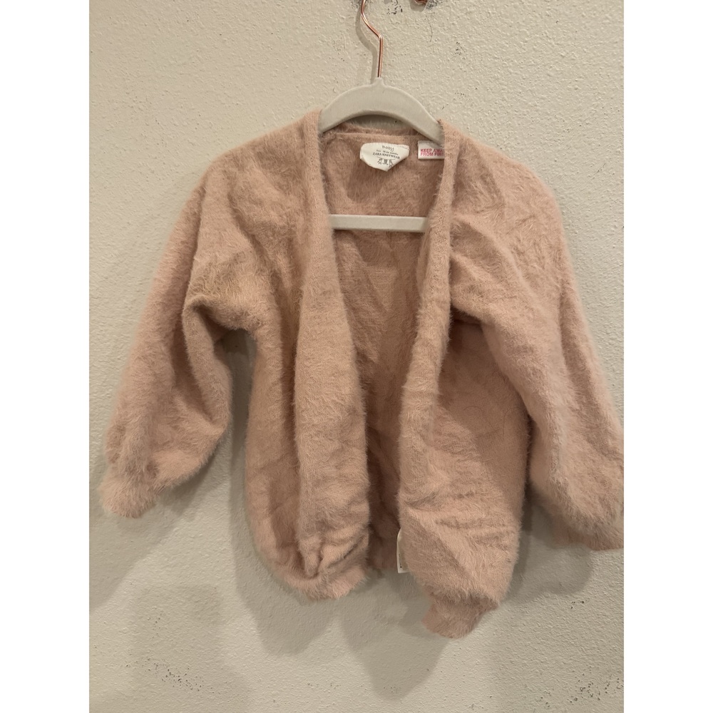 Zara Baby Pink Fuzzy Knit Cardigan 18-24 Months
